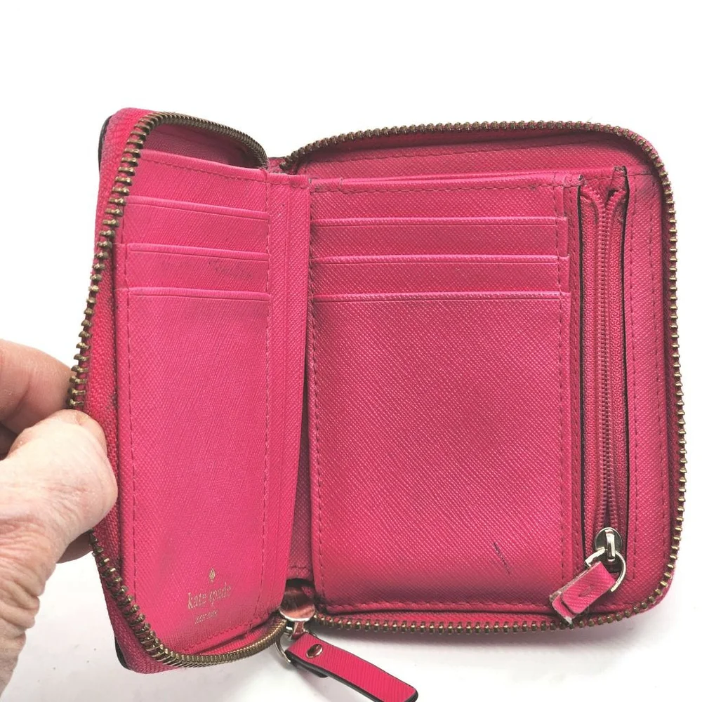 KATE‎ SPADE Laurel Way Darci Zip Around Leather Rectangular Wallet Magenta Pink